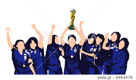 なでしこジャパン 女子サッカー 優勝 球技のイラスト素材