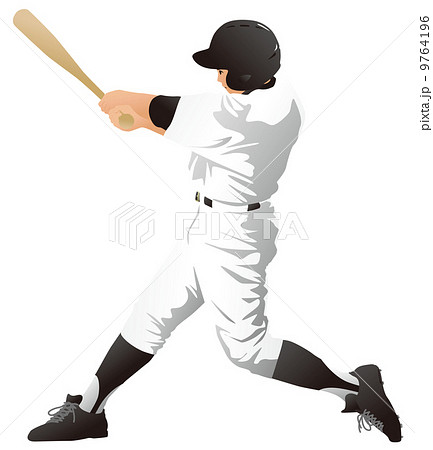 野球 バッター 打者 スイングのイラスト素材