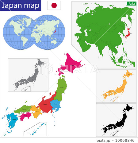 シルエット 長崎 日本 九州のイラスト素材