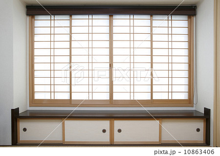 和室の窓 窓 障子 出窓の写真素材