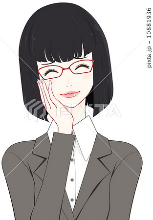 おかっぱ 萌え アニメ おしゃれのイラスト素材