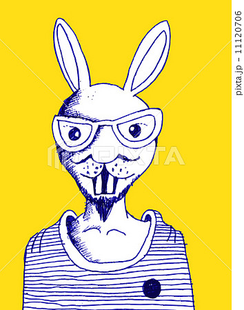 うさぎ ウサギ 兎 面白いのイラスト素材