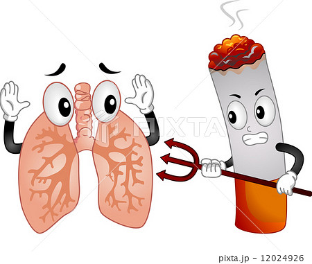 肺癌 タバコ 肺 医学のイラスト素材