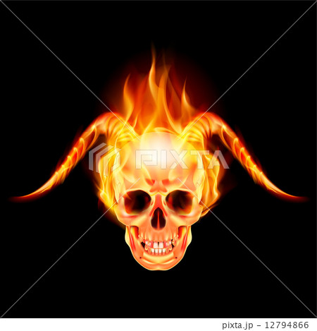 火 骸骨 ドクロ 歯の写真素材