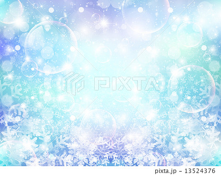 風景 空 輝く 背景イラスト 素材 きれい ベクター 冬 雪の結晶のイラスト素材