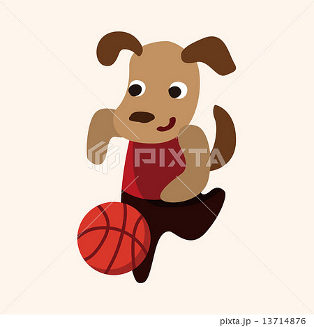 わんこ 犬 バスケ バスケットボールの写真素材