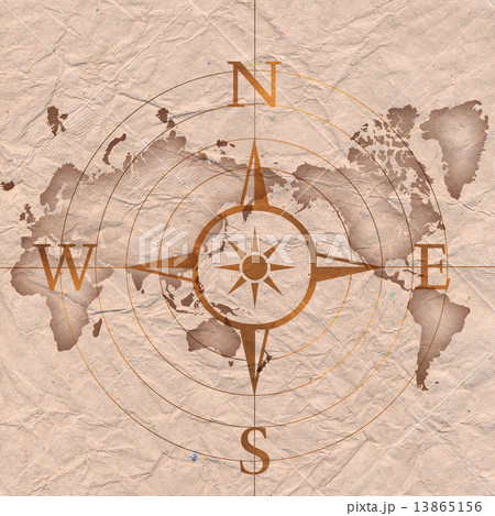 コンパス 羅針盤 東西南北 英語のイラスト素材