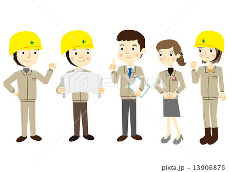 建設業 男女 人物 建築業のイラスト素材