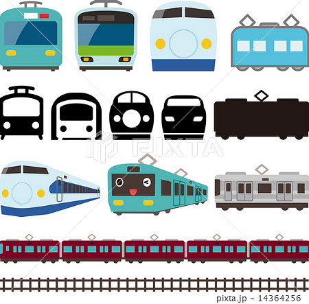 シルエット 電車 ライン 乗り物のイラスト素材