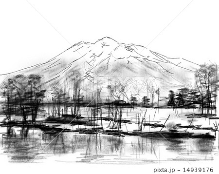 岩木山のイラスト素材