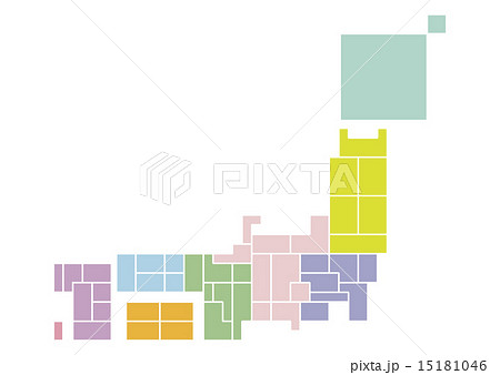 日本地図 日本 地図 都道府県のイラスト素材 Pixta