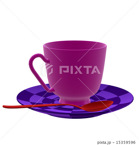 ティーカップ 紅茶カップ 不思議の国のアリス 立体の写真素材