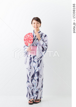 浴衣全體通體全身照片素材