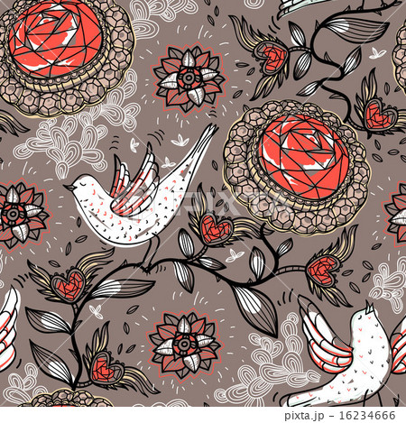 ベクター 花 ブローチ アクセサリーのイラスト素材