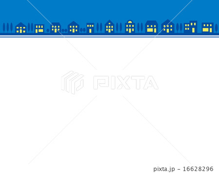 夜 街 家 夜景のイラスト素材