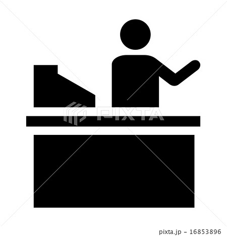 アイコン シルエット スタッフ 店員のイラスト素材