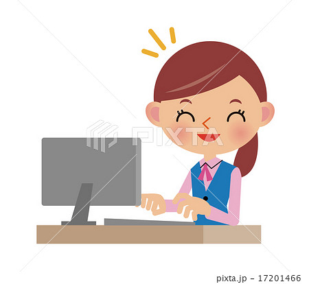 笑顔で働くOL・事務職の女性