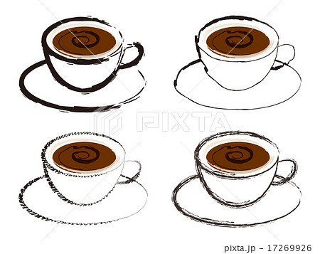 コーヒー豆 焙煎 手描き 珈琲の写真素材