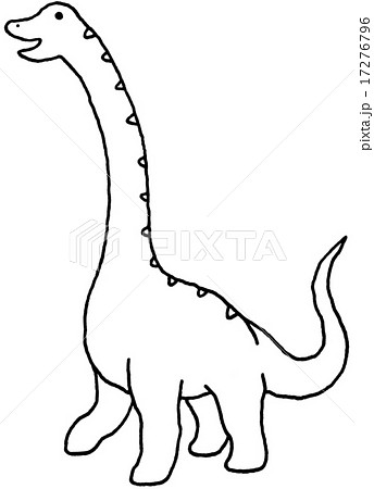 ブラキオサウルス モノクロのイラスト素材