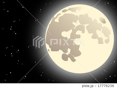 満月 クレーター 中秋の名月 天体のイラスト素材