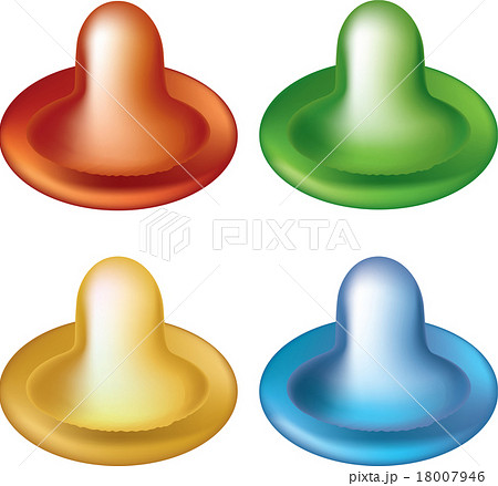 カラフル ゴム コンドーム 集の写真素材