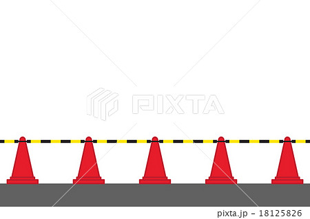 セーフティコーン 三角コーン パイロン カラーコーンのイラスト素材