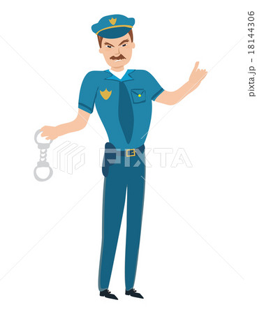 警察官 おまわりさん 警察 帽子 イラスト ポリスの写真素材