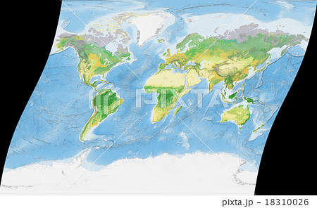 砂漠 アフリカ 世界地図 等高線の写真素材