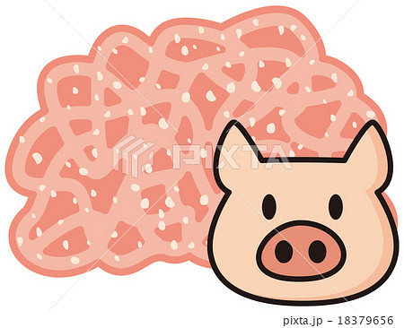 豚ひき肉のイラスト素材