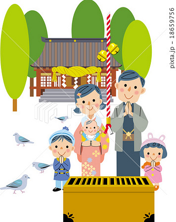 参拝のイラスト素材 参拝のイラスト素材