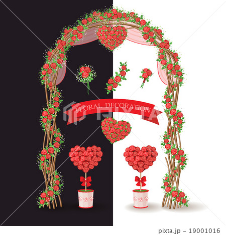 バラのアーチのイラスト素材