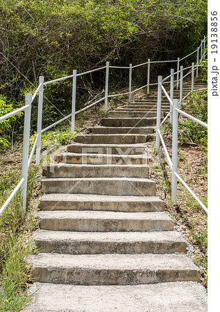 竹の手すりの写真素材