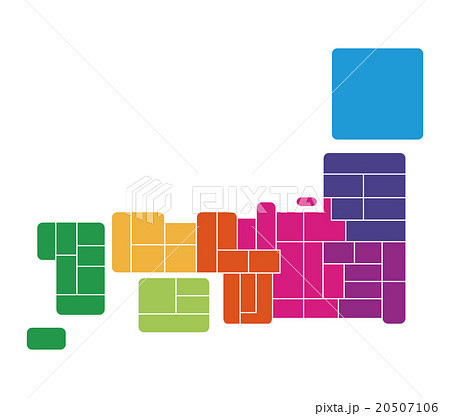 日本列島 日本地図 デフォルメ ベクターのイラスト素材