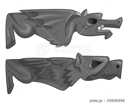 ガーゴイル 柄 挿絵のイラスト素材
