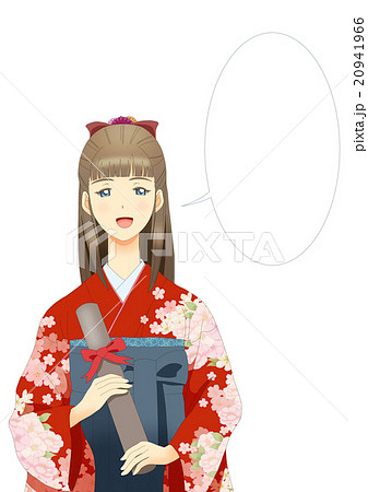 和装 袴 袴姿 着物のイラスト素材