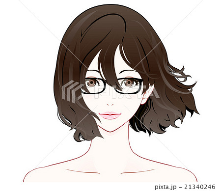 黒縁めがねのイラスト素材