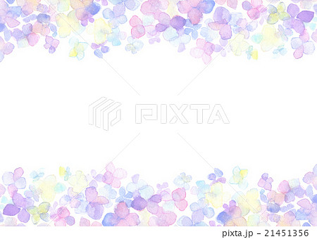 花柄 紫陽花 枠 水彩のイラスト素材