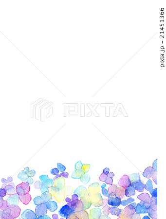 花柄 紫陽花 背景素材 水彩の写真素材