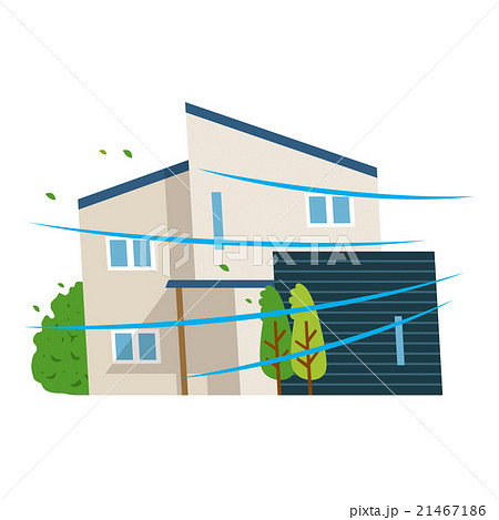 台風直撃のイラスト素材