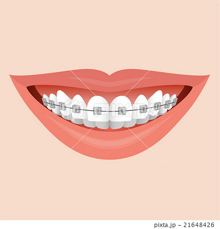 口 唇 笑顔 歯のイラスト素材