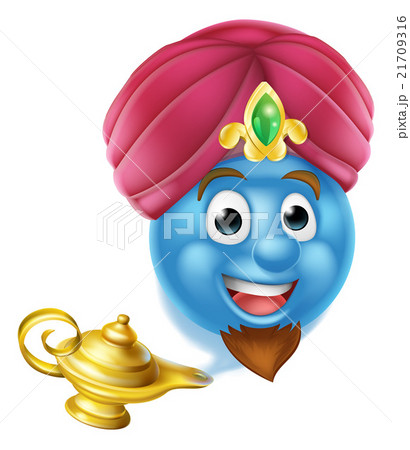 Genie Emoticon Emoji And Lampのイラスト素材