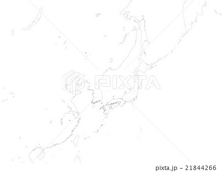 日本地図 白地図 日本列島 東アジアのイラスト素材