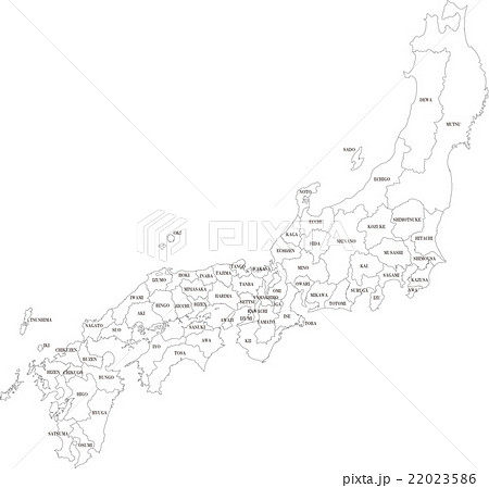 日本史 白地図 歴史 旧国名のイラスト素材