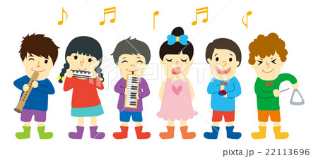 音楽会 幼稚園 保育園 子供達のイラスト素材