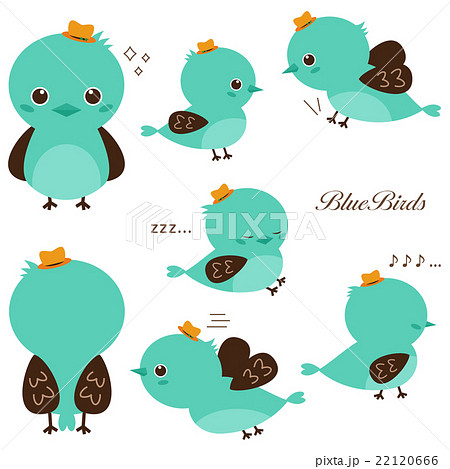 鳥 小鳥 青い鳥 挿絵のイラスト素材