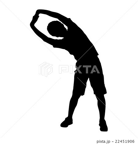 シルエット 男性 ストレッチ 準備運動のイラスト素材