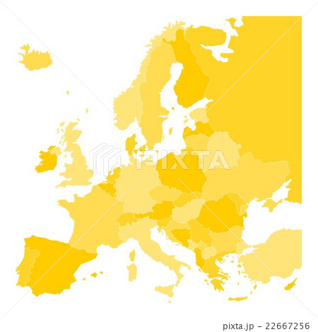 ヨーロッパ 地図 国境 白地図の写真素材