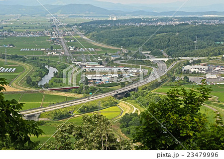 旭川鷹栖インターチェンジの写真素材