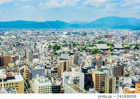 京都 都市風景 街並み 都会の写真素材