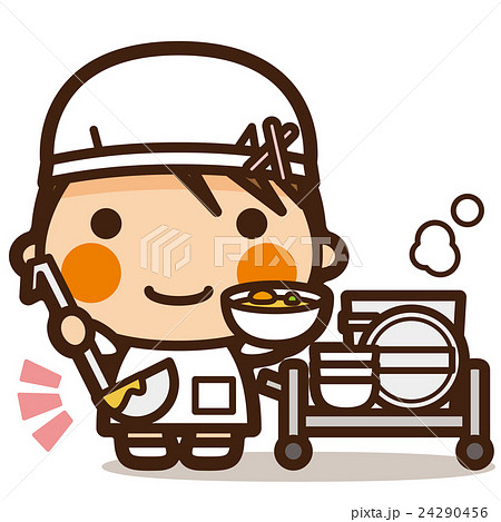 給食 ベクター 学校給食 給食当番のイラスト素材
